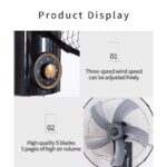 16 Inch White Grey Wall Fan 18 ° rotation