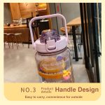 2000ml Reminder water bottle with straw scale big bottle 2Liter gym bottle sport water bottles 水瓶 hanya RM6.80 di Shopee