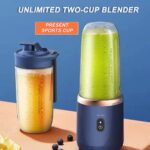 2Cup Electric fruit juicer blender juice mixer mini Wireless Portable household USB Charging 6 Blade gift juice cup榨汁机 hanya RM19.9 di Shopee