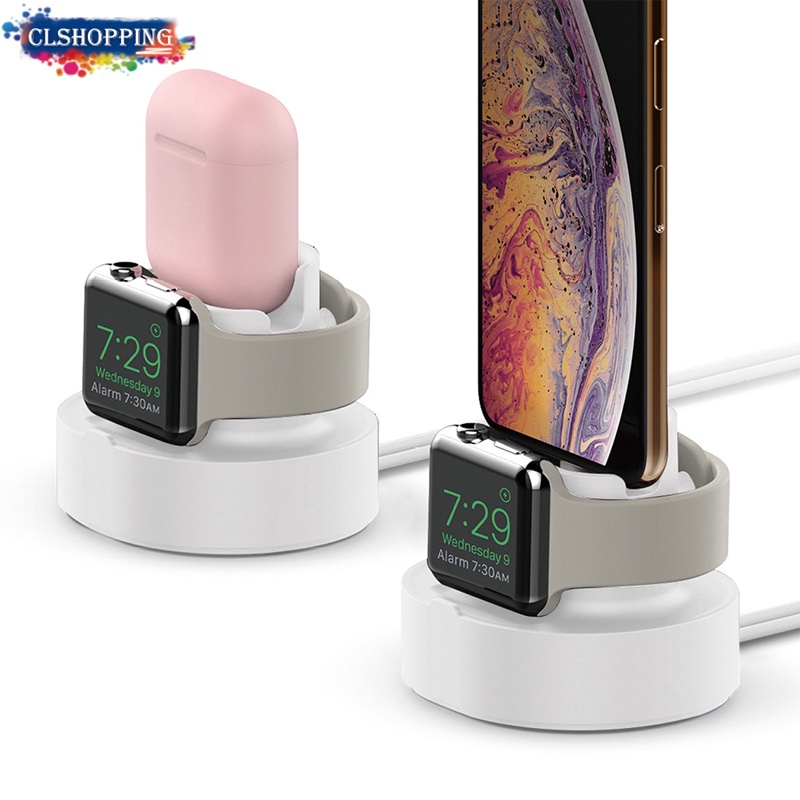 2 in 1 Charger Stand Dock for Apple Watch Series 7/6/5/4/3/2/1/SE AirPods iPhone 13 12 11 Pro Max X XS Charging Holder