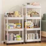 3 4 5 Tier Multifunction Storage Trolley Rack Office Shelves Home Kitchen Rack With Plastic Wheel Multifunction LHTP hanya RM20.80 di Shopee