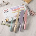 6 In 1 Evcrierh Corrugated knife Kitchen Knife set colourful Pisau Dapur KITCHEN KNIVES 厨房刀剪刀KITCHEN SCISSORS hanya RM6.29 di Shopee