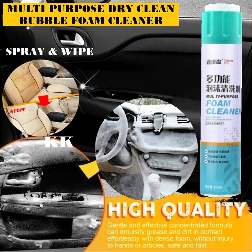 650ML Car Cleaning Spray Foam Cleaner Car Interior Cleaner Polish Wash Foam Shampoo Fabric Leather Seat Sofa Cleaner