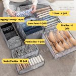 6/7/9/11 Grids Underwear Tudung Clothes Organiser Box Stackable Wardrobe Drawer Organizer Jeans Pants Socks Storage Box hanya RM1.97 di Shopee