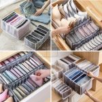 6/7/9/11 Grids Underwear Tudung Clothes Organiser Box Stackable Wardrobe Drawer Organizer Jeans Pants Socks Storage Box hanya RM1.97 di Shopee