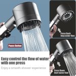 6TH generation Orginal Germany 4 In 1 High Pressure Shower Head With Filter Pressurized Hand Shower Head 3 Mode Water hanya RM9.90 di Shopee