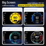 A600 OBD2 Meter Gauge Meter Car GPS Alarm Speed Head-Up LCD display Water temp RPM Turbo Boost HUD engine status hanya RM183.80 di Shopee