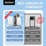 Aolon 22.5W Power Bank 10000mAh Mini Magnetic Wireless Fast Charge with Auto-wake For iPhone 12 13 14 Pro Max Baseus hanya RM46.99 di Shopee