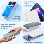 Aolon 22.5W Power Bank 10000mAh Mini Magnetic Wireless Fast Charge with Auto-wake For iPhone 12 13 14 Pro Max Baseus hanya RM46.99 di Shopee