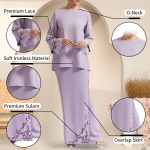 Baju Kurung Moden sulam Lace KurungSesuai untuk Nikah/Tunang/Bridemaids. Baju Bajet Murah. Lace Baju Raya 2024Murah Set hanya RM79.99 di Shopee