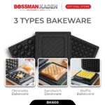 Bossman Kaden 3in1 Waffle Maker BK600 hanya RM75 di Shopee