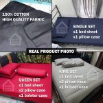 Cadar Hotel Quality Stripe Fitted Bedsheet Kain Sejuk Cotton Getah Keliling Cadar Single Queen King Plain Pillow Case hanya RM17.50 di Shopee