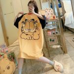 Cartoon Pyjamas Baju Tidur Rumah Comfortable Short Sleeves Round Neck Dress Cartoon Sleepwear Plus Size hanya RM7.99 di Shopee