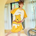 Cartoon Pyjamas Baju Tidur Rumah Comfortable Short Sleeves Round Neck Dress Cartoon Sleepwear Plus Size hanya RM7.99 di Shopee