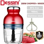 DESSINI 2 IN 1 Mini Chopper Blender Electric Mixer Capsule Cutter Chopper Food Meat Processor Pengisar Serbaguna Kering hanya RM15.00 di Shopee