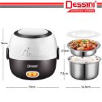 DESSINI ITALY 1.3L Electric Rice Cooker Lunch Box Non Stick Stainless Steel Inner Pot with Steamer Periuk Nasi Elektrik hanya RM32.00 di Shopee