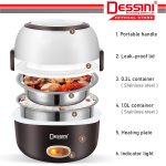 DESSINI ITALY 1.3L Electric Rice Cooker Lunch Box Non Stick Stainless Steel Inner Pot with Steamer Periuk Nasi Elektrik hanya RM32.00 di Shopee