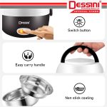 DESSINI ITALY 1.3L Electric Rice Cooker Lunch Box Non Stick Stainless Steel Inner Pot with Steamer Periuk Nasi Elektrik hanya RM32.00 di Shopee