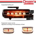 DESSINI ITALY 180° Open 26CM Double Sided Non-Stick Electric Baking Pan Pizza Crepe Pancake Maker BBQ Grill Pot Cooker hanya RM77.50 di Shopee