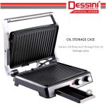 DESSINI ITALY 180° Open Double Sided Electric Pizza Panini Waffle Sandwich Maker Toaster BBQ Grill Non-Stick Baking Pan hanya RM116.90 di Shopee