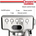 DESSINI ITALY 20 Bar Espresso Coffee Maker Brew Froth Cappuccino Latte Machine Milk Frothing Bubble Steamer (1.4L) hanya RM276.40 di Shopee