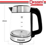 DESSINI ITALY 2.0L + 1.2L Glass LED Light Electric Kettle Temperature Control Automatic Cut Off Boiler Jug Teapot Cerek hanya RM88.80 di Shopee