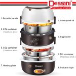 DESSINI ITALY 2L Electric Rice Cooker Lunch Box Non Stick Stainless Steel Inner Pot with Steamer Periuk Nasi Elektrik hanya RM38.10 di Shopee