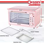 DESSINI ITALY 48L Electric Oven Convection Hot Air Fryer Toaster Timer Oil Free Roaster Breakfast Machine / Ketuhar hanya RM134.90 di Shopee