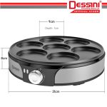 DESSINI ITALY 7 Holes Electric Pancake Breakfast Maker Burger Toaster Barbecue BBQ Grill Non-Stick Baking Pan Egg Cooker hanya RM330.00 di Shopee