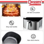 DESSINI ITALY 7L Electric Air Fryer Convection Oven Toaster Timer Oil Free Roaster Breakfast Machine Ketuhar hanya RM725.00 di Shopee