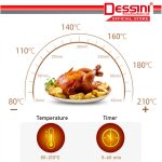 DESSINI ITALY AF-35L Electric Oven Convection Air Fryer Oil Free Grill Toaster Roaster Breakfast Machine Ketuhar (3.5L) hanya RM84.80 di Shopee