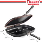 DESSINI ITALY DP-36 Granite Aluminium Non Stick Double Sided Pressure Grill Fry Pan Cookware Tool (36cm) hanya RM125.00 di Shopee