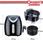 DESSINI ITALY Electric Air Fryer Timer Oven Cooker Non-Stick Fry Roast Grill Bake Machine (3.0L) hanya RM134.90 di Shopee