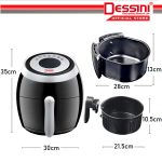 DESSINI ITALY Electric Air Fryer Timer Oven Cooker Non-Stick Fry Roast Grill Bake Machine (4.0L) hanya RM163.50 di Shopee