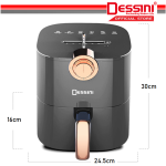 DESSINI ITALY Electric Air Fryer Timer Oven Cooker Non-Stick Fry Roast Grill Bake Machine (4.3L) hanya RM109.90 di Shopee