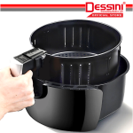 DESSINI ITALY Electric Air Fryer Timer Oven Cooker Non-Stick Fry Roast Grill Bake Machine (4.3L) hanya RM109.90 di Shopee