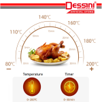 DESSINI ITALY Electric Air Fryer Timer Oven Cooker Non-Stick Fry Roast Grill Bake Machine (4.3L) hanya RM109.90 di Shopee