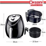 DESSINI ITALY Electric Air Fryer Timer Oven Cooker Non-Stick Fry Roast Grill Bake Machine (4.5L) hanya RM119.00 di Shopee