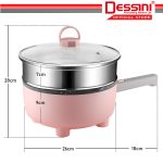 DESSINI ITALY Electric Cooker Steamboat Hot Pot Non Stick Frying Wok Pan Rice Cooker with Steamer Periuk Masak Elektrik hanya RM64.80 di Shopee