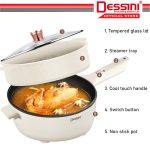 DESSINI ITALY Electric Cooker Steamboat Hot Pot Non Stick Frying Wok Pan Rice Cooker with Steamer Periuk Masak Elektrik hanya RM49.70 di Shopee