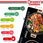 DESSINI ITALY Infrared Ceramic Cooker Hob Touch Control Panel 2 Burner Cooktop Tabletop Multi Pots Tempered Glass Stove hanya RM177.00 di Shopee