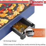 DESSINI ITALY Infrared Electric BBQ Grill Frying Steak Pan Teppanyaki Barbecue Non-Stick Baking Pan Temperature Control hanya RM162.40 di Shopee