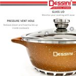 DESSINI ITALY JE-10-S Granite Aluminium Non Stick Casserole Pot Bowl Deep Fry Pan Cookware Tool (10 Pcs) hanya RM179.50 di Shopee