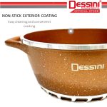 DESSINI ITALY JE-10-S Granite Aluminium Non Stick Casserole Pot Bowl Deep Fry Pan Cookware Tool (10 Pcs) hanya RM179.50 di Shopee