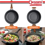 DESSINI ITALY Marble Stone Induction Casserole Non Stick Frying Pan Wok Pot Bowl Cookware Cover Kuali Periuk (32cm) hanya RM78.60 di Shopee