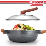 DESSINI ITALY Marble Stone Induction Casserole Non Stick Frying Pan Wok Pot Bowl Cookware Cover Kuali Periuk (32cm) hanya RM78.60 di Shopee