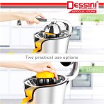 DESSINI ITALY Stainless Steel Electric Citrus Orange Juicer Squeezer Machine Pulp Control Juice Maker Extractor hanya RM98.90 di Shopee