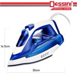 DESSINI ITALY Wireless Electric Ceramic Soleplate Garment Steam Iron Sprayer Steamer Clothes Brush Seterika Baju (2600W) hanya RM249.00 di Shopee