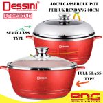 Dessini Periuk Rendang 44 & 40 cm Original Non Stick Granite Big Cooking Pot Cookware  40cm Semi Glass Lid pots  Desini hanya RM95.00 di Shopee