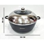 Dessini Periuk Rendang 44 & 40 cm Original Non Stick Granite Big Cooking Pot Cookware  40cm Semi Glass Lid pots  Desini hanya RM95.00 di Shopee